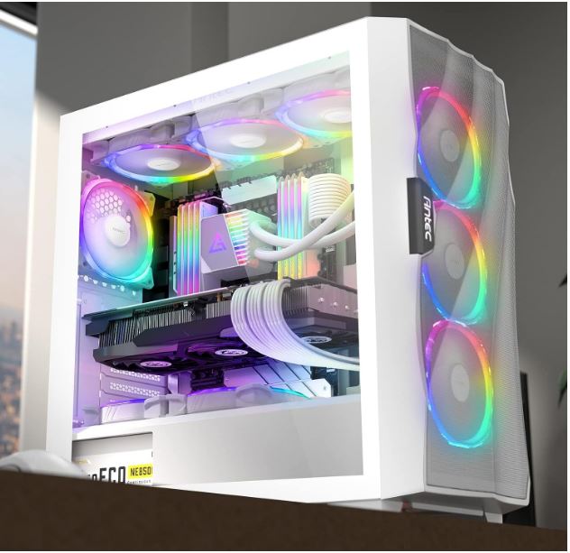 Antec Fusion 5x 120mm ARGB PWM HB white Fans + ARGB Controller, 57.93 CFM, AP 2.11, Noise Level 31.21. Woven Cable, PMW Daisy Chain design(LS) - Image 4