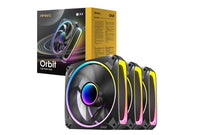 Antec Orbit 120 ARGB 3PK, Extreme Lighting 4 sides & Mirror inward Effect, PWM, 28MM Thickness Focus Airflow 66.72 CFM, FDB 9 Blades. Woven cable Fan - Image 1