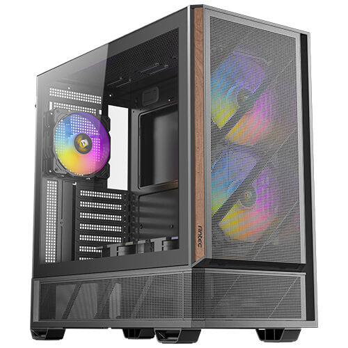 Antec P30 ARGB Mid Tower, 478×222×465 mm, Steel+Plastic+Wood, ATX/mATX/ITX, 4mm TG, 2xUSB3.0, Type-C, 7 slots, 2/1×3.5"/2.5", ARGB fans 3+2, GPU 405 - Image 1