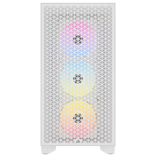 Corsair 3000D RGB AIRFLOW Mid-Tower PC Case - White, ATX, 360 GPU, 170 CPU cooler, 220 PSU, 3x AR120 RGB, 2x USB-A Gen 1 - Image 2