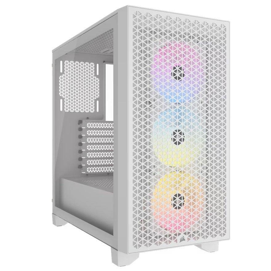 Corsair 3000D RGB AIRFLOW Mid-Tower PC Case - White, ATX, 360 GPU, 170 CPU cooler, 220 PSU, 3x AR120 RGB, 2x USB-A Gen 1 - Image 5