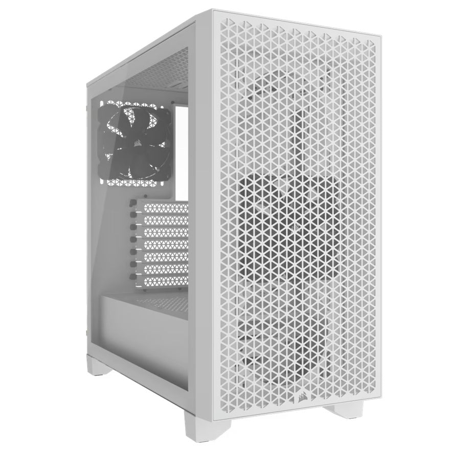 Corsair 3000D AIRFLOW Mid-Tower PC Case - White, Tempered Glass, ATX, 360mm GPU, 170mm CPU, 360mm radiator, 7 slots, USB 3.2, Dust Filtered, 2yr wty - Image 5