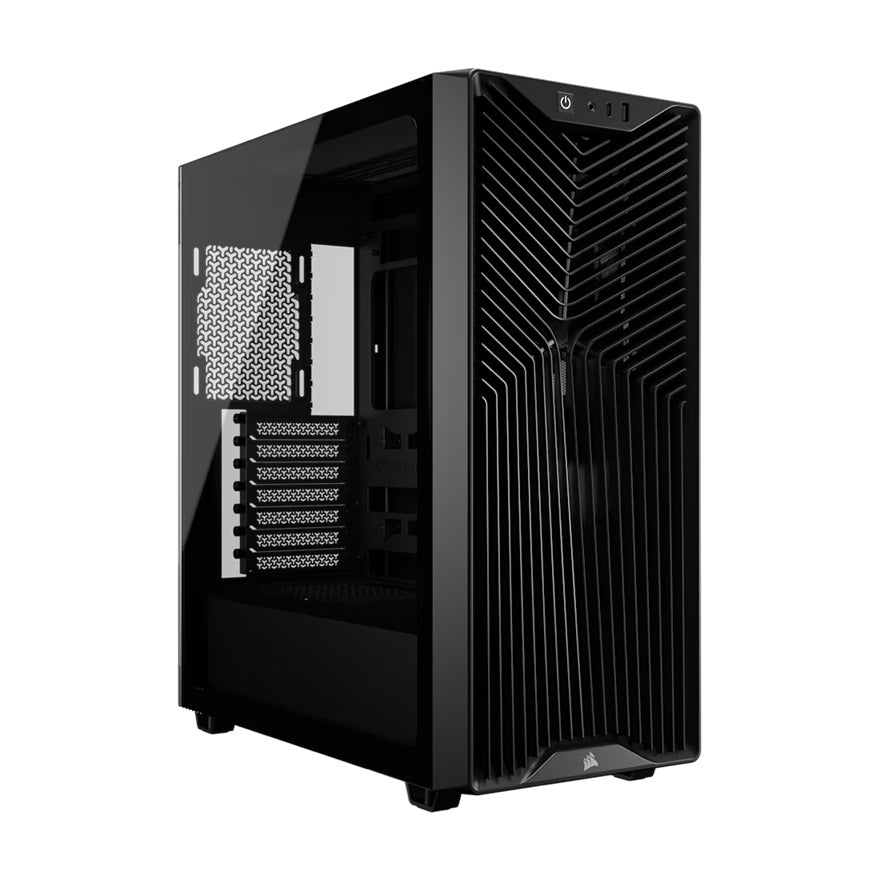 Corsair 3200D RS Mid-Tower PC Case - Black, ATX mATX ITX, TG panel, 400mm GPU, 165mm CPU, 360mm rad, USB-C, 7 slots, 2x2.5 1x3.5, 2yr wty, steel TG - Image 1