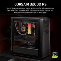 Corsair 3200D RS Mid-Tower PC Case - Smoke, ATX mATX ITX, TG panel, 400mm GPU, 165mm CPU, 360mm rad, USB-C, 7 slots, 2x2.5 1x3.5, 2yr wty, steel TG - Image 4