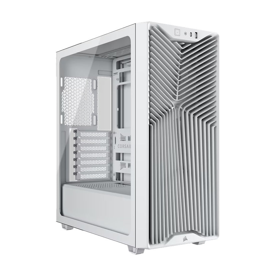 Corsair 3200D RS Mid-Tower PC Case - White, ATX mATX ITX, TG panel, 400mm GPU, 165mm CPU, 360mm rad, USB-C, 7 slots, 2x2.5 1x3.5, 2yr wty, steel TG - Image 1