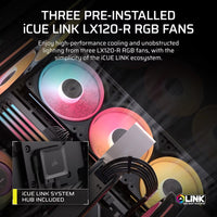 Corsair 3500X LX-R RGB iCUE LINK Mid-Tower PC Case - Black, E-ATX, Side 360mm Rad, Glass Panels, USB-C, RS ARGB Fans, 425mm GPU, iCUE LINK Ready - Image 4