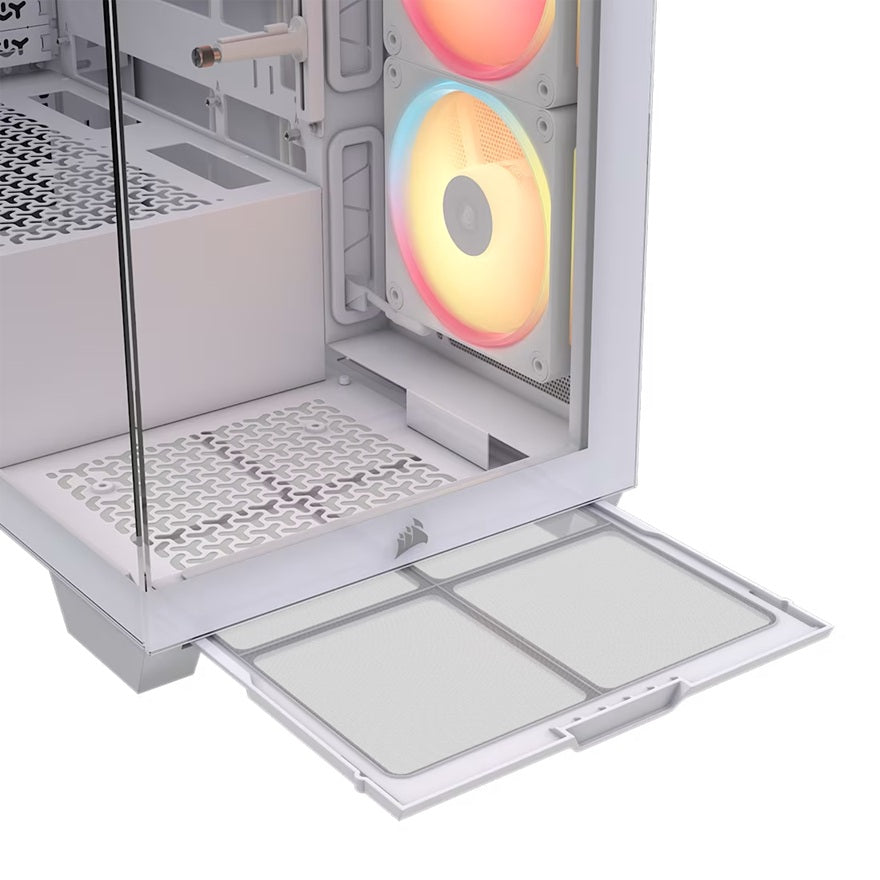 Corsair 3500X LX-R RGB iCUE LINK Mid-Tower PC Case - White, E-ATX, Side 360mm Rad, Glass Panels, USB-C, RS ARGB Fans, 425mm GPU, iCUE LINK Ready - Image 2