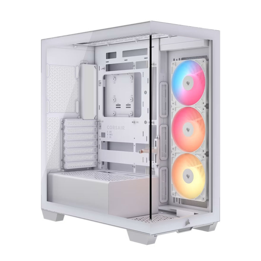 Corsair 3500X RS-R ARGB Mid-Tower PC Case - White, ARGB, ATX/E-ATX, Tempered Glass, 425mm GPU, 170mm CPU, 360mm radiator, USB-C, 2yr wty - Image 5