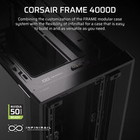 Corsair FRAME 4000D Modular Mid-Tower PC Case - Black, ATX, 430mm GPU, 170mm CPU cooler, 360mm rad, 1x HD Audio, 1x USB-C 3.2 Gen 2 - Image 2