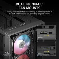 Corsair FRAME 4000D LCD RS ARGB Premium Mid-Tower PC Case - Black, ATX/E-ATX, TG panel, LCD, 430mm GPU, 170mm CPU clr, 360mm rad, USB-C, 2yr wty - Image 3