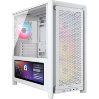Corsair FRAME 4000D LCD RS ARGB Premium Mid-Tower PC Case- White, ATX/mATX/ITX/E-ATX, 486x490x239mm, 430mm GPU, 360mm rad, tempered glass - Image 1