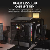Corsair FRAME 4000D RS ARGB Modular Mid-Tower PC Case - Black, ATX, 430mm GPU, 170mm CPU cooler, 220mm PSU, 360mm rad, 1x USB-C 3.2 Gen2 - Image 4