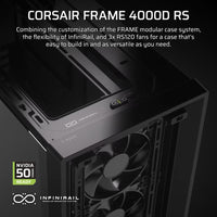 Corsair FRAME 4000D RS Modular Mid-Tower PC Case - Black, ATX, 430mm GPU, 170mm CPU cooler, 360mm rad, 1x USB-C 3.2 Gen 2 - Image 3