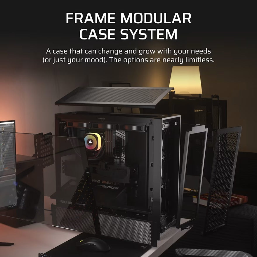 Corsair FRAME 4000D RS Modular Mid-Tower PC Case - Black, ATX, 430mm GPU, 170mm CPU cooler, 360mm rad, 1x USB-C 3.2 Gen 2 - Image 4