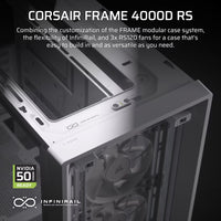 Corsair FRAME 4000D RS Modular Mid-Tower PC Case - White, ATX, 430mm GPU, 170mm CPU cooler, 360mm rad, 1x USB-C 3.2 Gen 2 - Image 3