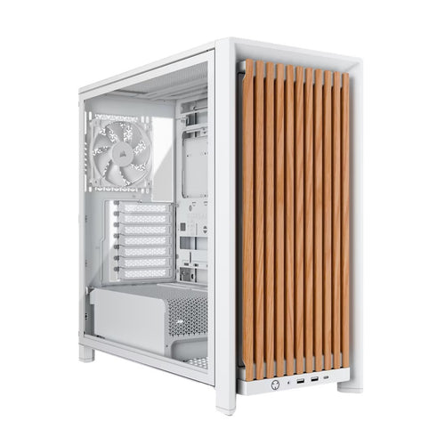 Corsair FRAME 4000D WOOD RS Modular Mid-Tower PC Case - White/Oak, E-ATX ATX mATX ITX, TG wood, 430mm GPU, 170mm CPU, 360mm rad, USB-C, vert GPU - Image 1