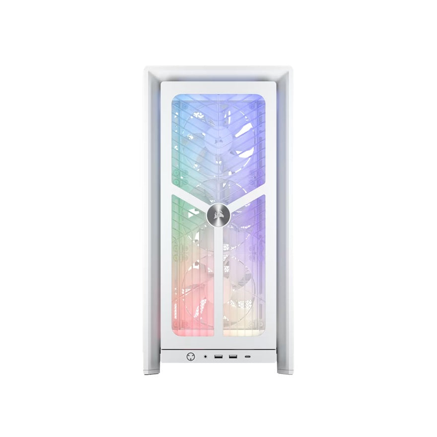 Corsair FRAME 4000X RS Mid-Tower PC Case - White, Mid-Tower ATX/E-ATX Mini-ITX Micro-ATX 430mm GPU 170mm CPU 360mm rad TG USB-C 3x120/2x140 fans - Image 2