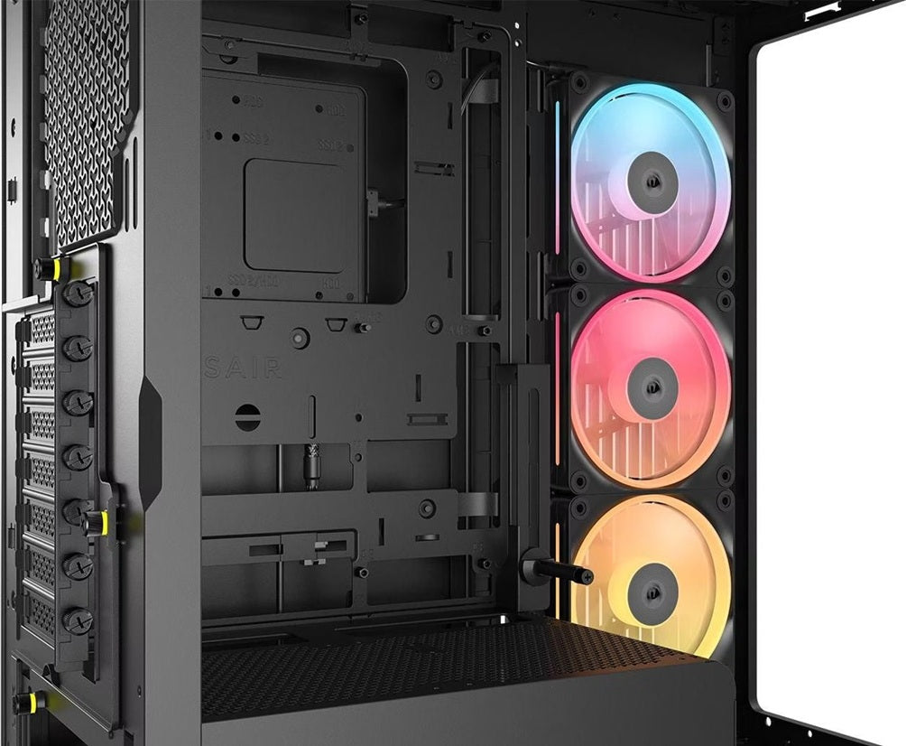 Corsair FRAME 4500X LX-R RGB LINK Panoramic Glass Mid-Tower PC Case Black: up to 460mm GPU, 360mm radiators, rich I/O, and versatile fan/rad mounts - Image 3