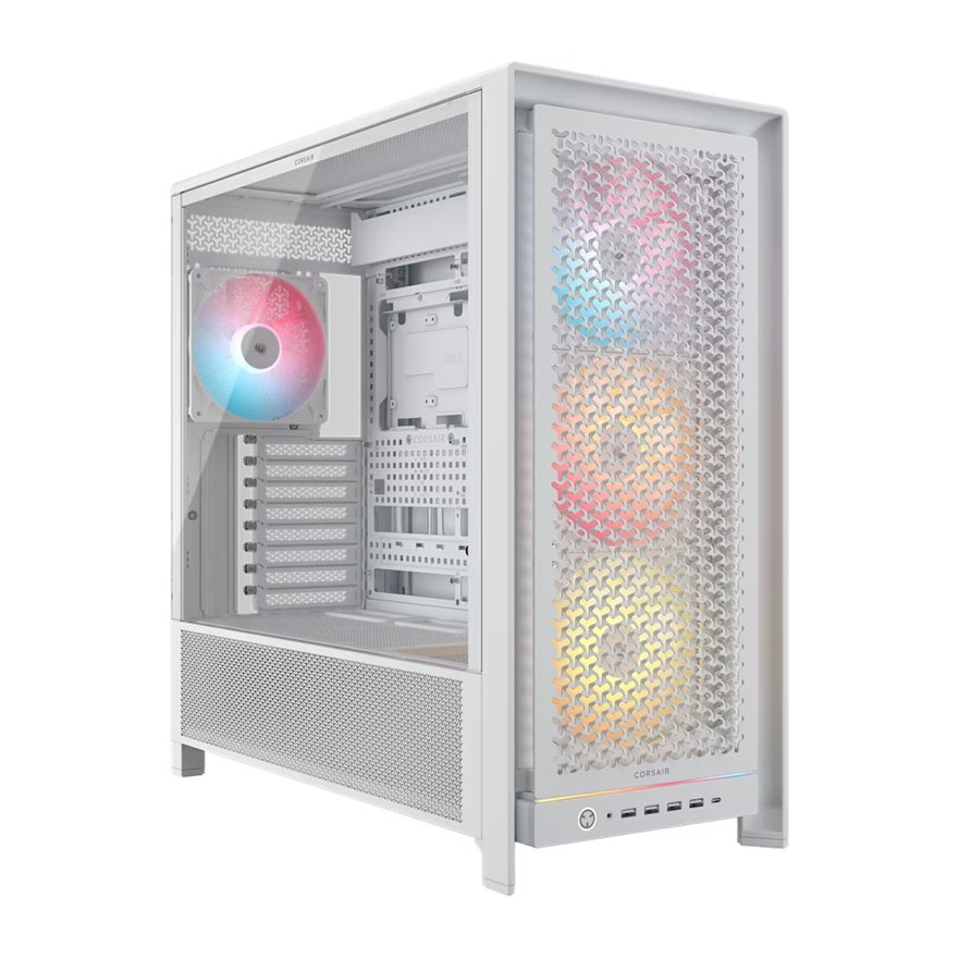 Corsair FRAME 5000D RS ARGB High-Airflow Mid-Tower PC Case - White, ATX, 450mm GPU, 175mm CPU cooler, 360mm rad, 4x RS140 ARGB, 1x USB-C 3.2 - Image 1