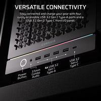 Corsair FRAME 5000D RS HIGH-AIRFLOW MID-TOWER PC CASE - BLACK, ATX, 450mm GPU, 175mm CPU cooler, 360mm rad, 4x RS140, 1x USB-C 3.2 Gen2 - Image 3