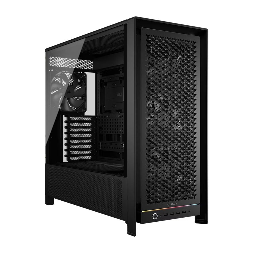 Corsair FRAME 5000D RS HIGH-AIRFLOW MID-TOWER PC CASE - BLACK, ATX, 450mm GPU, 175mm CPU cooler, 360mm rad, 4x RS140, 1x USB-C 3.2 Gen2 - Image 1