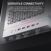 Corsair FRAME 5000D RS HIGH-AIRFLOW MID-TOWER PC CASE - WHITE, ATX, 450mm GPU, 175mm CPU cooler, 360mm rad, 4x RS140, 1x USB-C 3.2 Gen2 - Image 3