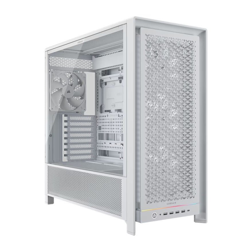 Corsair FRAME 5000D RS HIGH-AIRFLOW MID-TOWER PC CASE - WHITE, ATX, 450mm GPU, 175mm CPU cooler, 360mm rad, 4x RS140, 1x USB-C 3.2 Gen2 - Image 1