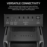 Corsair 5000T Mid-Tower High-Performance PC Case - Black, ATX, 450mm GPU, 250mm PSU, 170mm CPU cooler, 360mm rad, 1x USB-C 3.2 Gen2 - Image 4