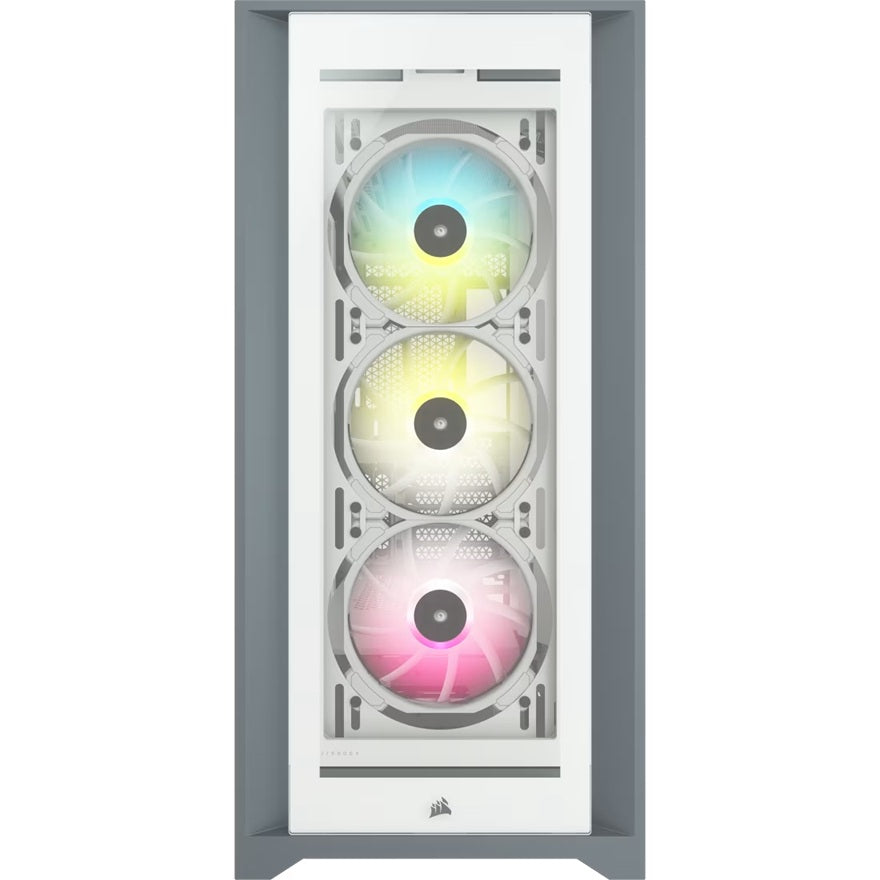 Corsair iCUE 5000X RGB Tempered Glass Mid-Tower ATX PC Smart Case - White, ATX/E-ATX, 420mm GPU, 170mm CPU, 120-360mm radiator, 6 bays, USB-C/USB-A - Image 2
