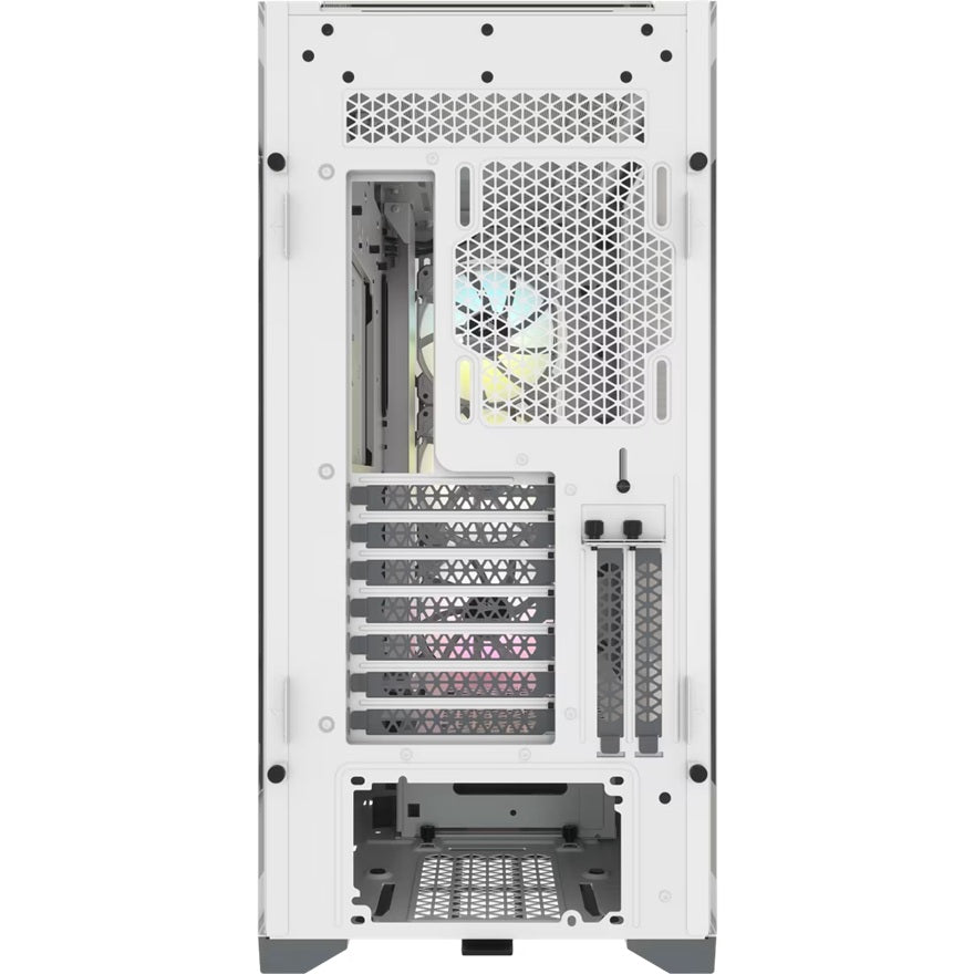 Corsair iCUE 5000X RGB Tempered Glass Mid-Tower ATX PC Smart Case - White, ATX/E-ATX, 420mm GPU, 170mm CPU, 120-360mm radiator, 6 bays, USB-C/USB-A - Image 4