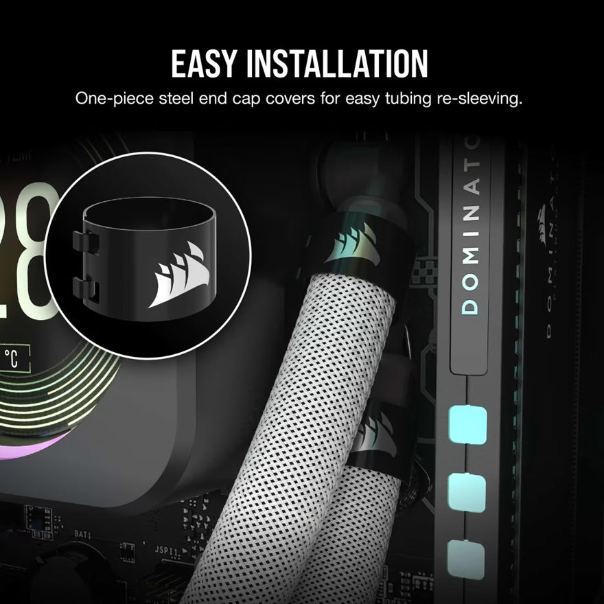 Corsiar Sleeving Kit for AIO CPU Coolers - 400mm - White - Image 3