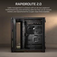 Corsair AIR 5400 LX-R RGB iCUE LINK Triple Chamber Mid-Tower PC Case - Black; ATX/E-ATX; 467x470x340mm; TG; 360GPU; 180CPU; 360RAD; USB-C - Image 4
