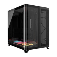 Corsair AIR 5400 LX-R RGB iCUE LINK Triple Chamber Mid-Tower PC Case - Black; ATX/E-ATX; 467x470x340mm; TG; 360GPU; 180CPU; 360RAD; USB-C - Image 5