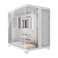 Corsair AIR 5400 LX-R RGB iCUE LINK Triple Chamber Mid-Tower PC Case - White; ATX/E-ATX; 467x470x340mm; TG; 360GPU; 180CPU; 360RAD; USB-C - Image 5