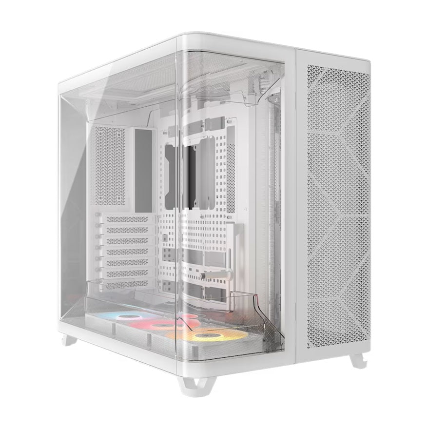 Corsair AIR 5400 RS-R ARGB Mid-Tower ATX Case - White, Triple-Chamber, 360mm Rad Support, Glass Panels, USB-C, ATX/E-ATX, 2x SSD, 1x HDD - Image 1