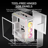 Corsair iCUE LINK 5000T LX RGB Mid-Tower High-Performance PC Case - White, ATX, 450mm GPU, 170mm CPUcooler, 360mm rad, 3x LX120 RGB, 1x USB-C 3.2 Gen2 - Image 3