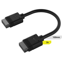 Corsair iCUE LINK Cable, 2x 100mm with Straight connectors, Black(LS) - Image 1