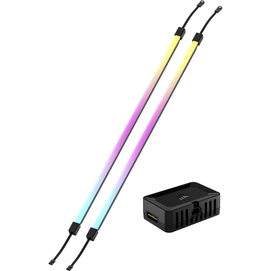 Corsair iCUE LINK LS430 Aurora RGB Light Strips - 430mm Kit – 430×10×10mm, magnetic mount, black, addressable LEDs - Image 2