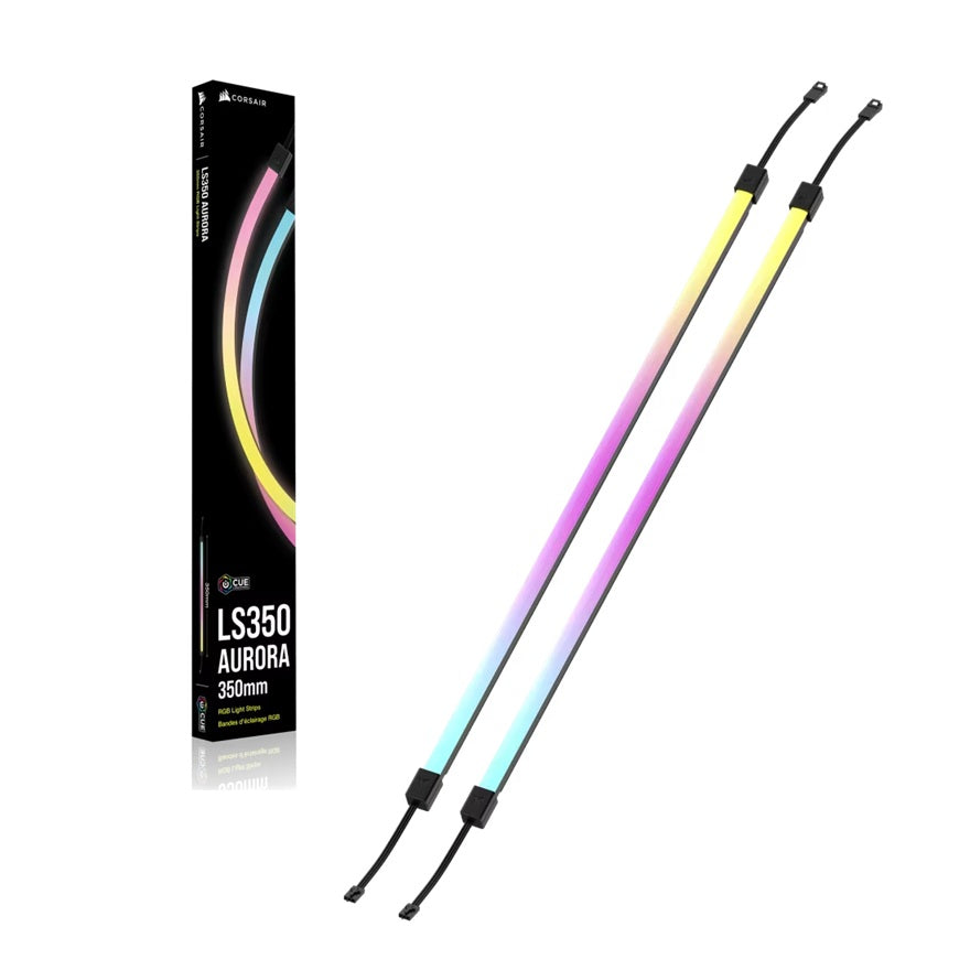 Corsair LS350 Aurora RGB Light Strips - 350mm – 350×10×10mm, black, magnetic mount, addressable LEDs, iCUE compatible, flexible - Image 1