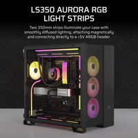 Corsair LS350 Aurora RGB Light Strips - 350mm – 350×10×10mm, black, magnetic mount, addressable LEDs, iCUE compatible, flexible - Image 4