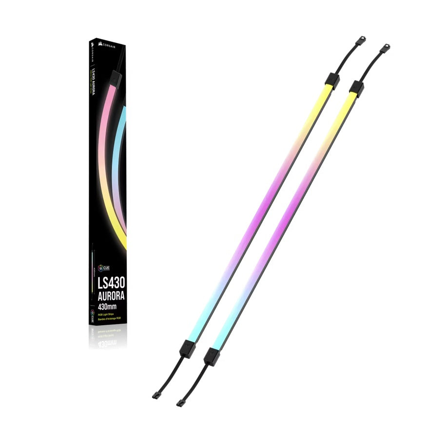 Corsair LS430 Aurora RGB Light Strips - 430mm – 430×10×10mm, black, magnetic mount, addressable LEDs, iCUE compatible, flexible - Image 5