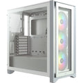 Corsair iCUE 4000X RGB Tempered Glass Mid-Tower ATX Case - White, ATX/E-ATX, 360mm GPU, 170mm CPU, 2yr wty - Image 1