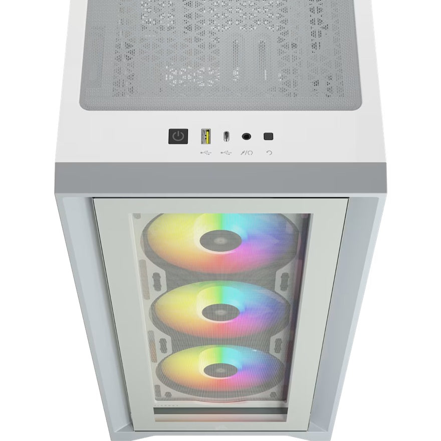 Corsair iCUE 4000X RGB Tempered Glass Mid-Tower ATX Case - White, ATX/E-ATX, 360mm GPU, 170mm CPU, 2yr wty - Image 2