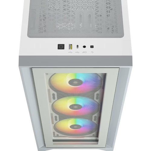 Corsair iCUE 4000X RGB Tempered Glass Mid-Tower ATX Case - White, ATX/E-ATX, 360mm GPU, 170mm CPU, 2yr wty - Image 2