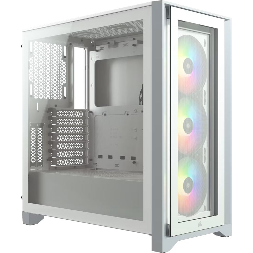 Corsair iCUE 4000X RGB Tempered Glass Mid-Tower ATX Case - White, ATX/E-ATX, 360mm GPU, 170mm CPU, 2yr wty - Image 5