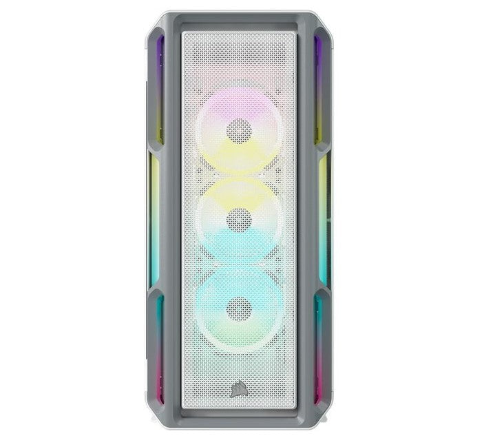 Corsair iCUE 5000T RGB ATX Mid-Tower Case, USB Type-C, 160 RGB LED, Rapid Route, Maximum Cooling, Tool Free Hinged Side Panels, White (LS) - Image 2