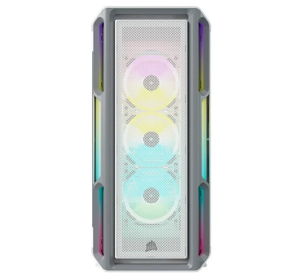 Corsair iCUE 5000T RGB ATX Mid-Tower Case, USB Type-C, 160 RGB LED, Rapid Route, Maximum Cooling, Tool Free Hinged Side Panels, White (LS)