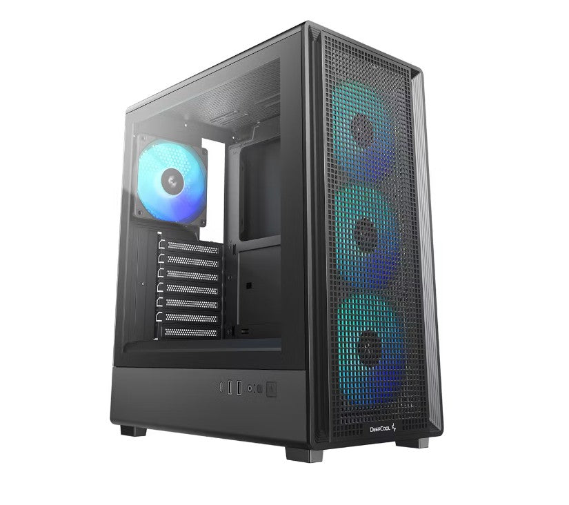 DeepCool CC550 4F High Airflow Mid Tower ATX Case, 4 Pre-Installed Fans, USB3.0 x1,USB2.0 x1,Type-C x1,Audio x1 - Image 1