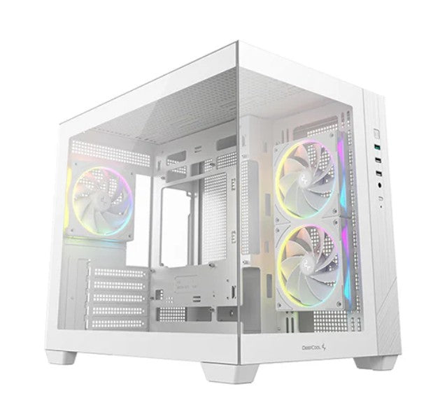 DeepCool CG330 3F WH M-ATX, Support BTF back-plug motherboard, USB3.0 x1,USB2.0 x2,Audio x1,Pre-installed with 3 PWM ARGB fans - Image 1