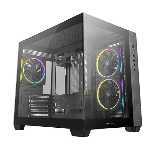 DeepCool CG330 3F M-ATX, Support BTF back-plug motherboard, USB3.0 x1,USB2.0 x2,Audio x1,Pre-installed with 3 PWM ARGB fans - Image 1